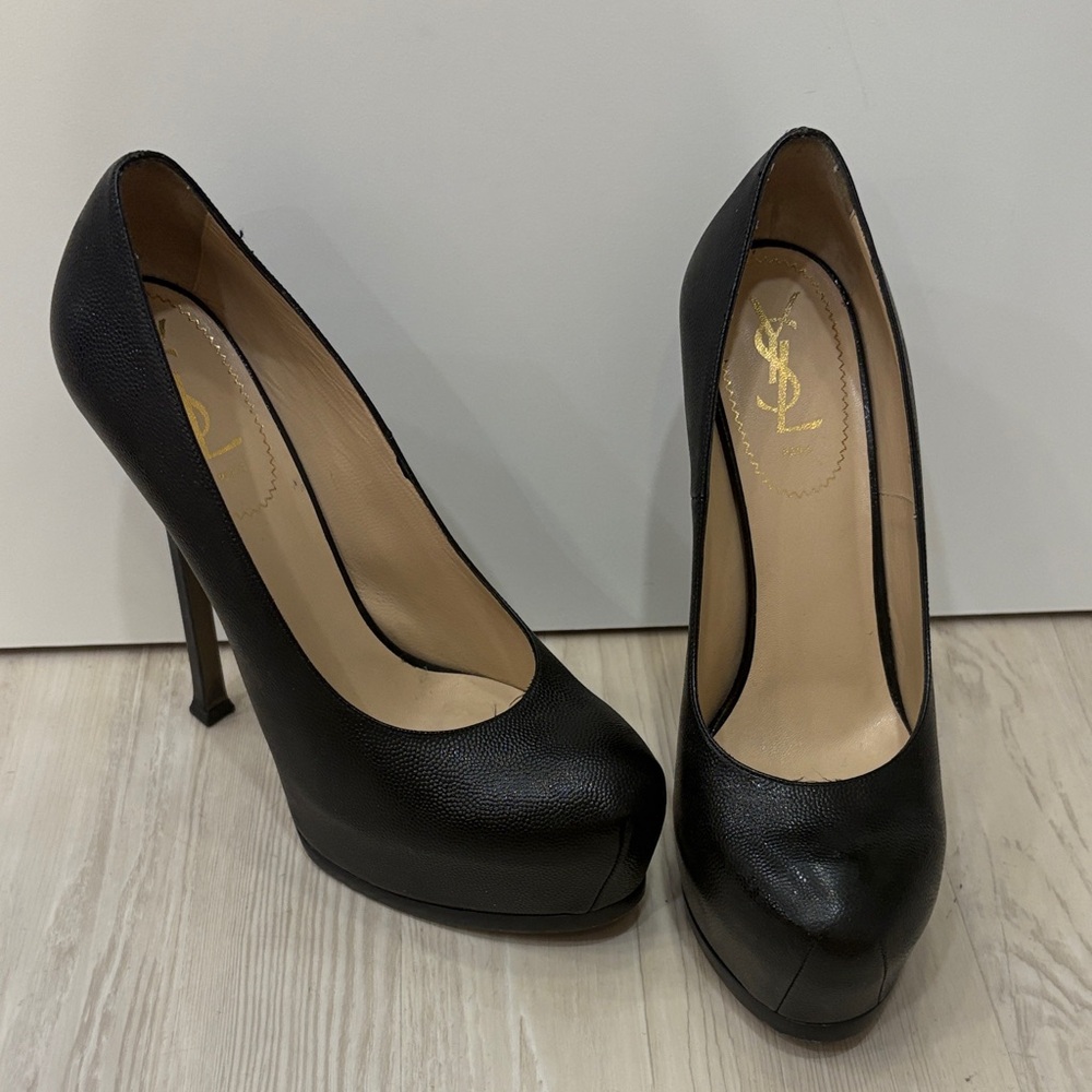 Yves Saint Laurent Black Platform Heels